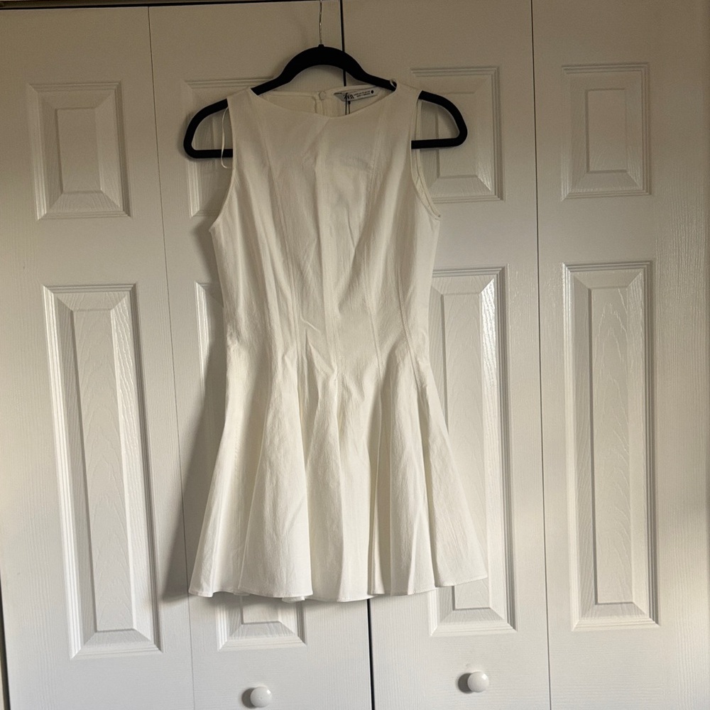 Zara White Sleeveless Dress